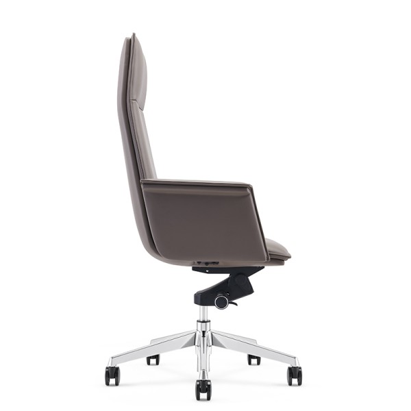 FURICCO Comfortable High Back Aluminium Base Swivel PU Leather Chair Executive Boss Office Leather Chair A1819-1