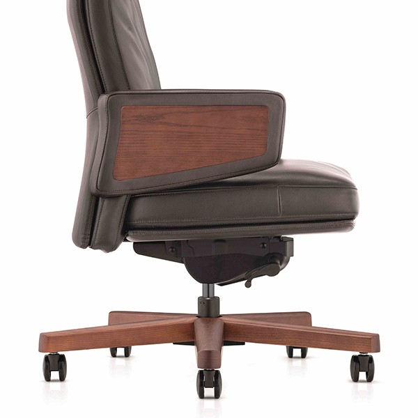 Classic Brown Leather Goose Down Office Chair A2119