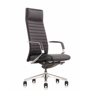 FURICCO Classical Stripe Design High Back Executive Leather Chair Business Office Chair A1811-1