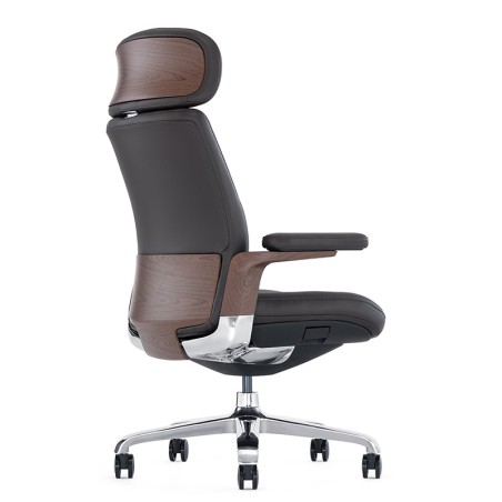 Furicco High Quality Office Furniture Spare Retro Style Wooden Tan Color Wheels Steel Big Boss Excecutive Office Chair
