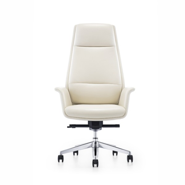 modern revolving white leather office executive chair A1612