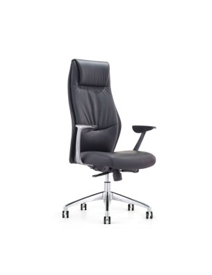 9184 Modern French Commercial High Back Executive Black Leather Swivel Office Chairs
