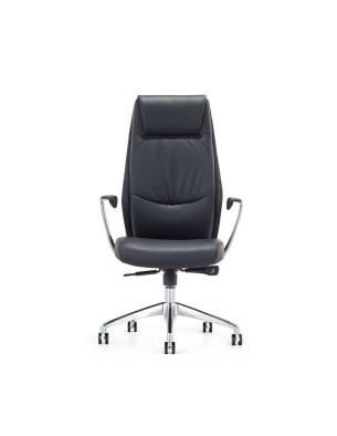 9184 Modern French Commercial High Back Executive Black Leather Swivel Office Chairs 2